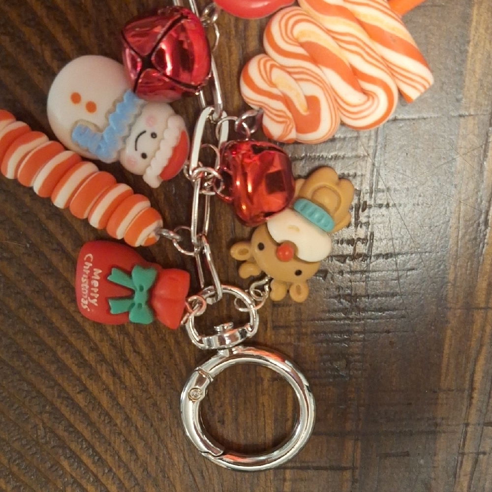 Festive Holiday Keychain with Charms - Picture 3 of 5